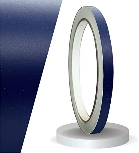 siviwonder Zierstreifen selbstklebend Folie Stahlblau Marine Blau Matt matt 6 mm x 10 m Rolle Dekorband Auto Motorrad Boot Fahrrad Wohnwagen Pinstripe Klebeband für Konturmarkierung Linien Dekoration