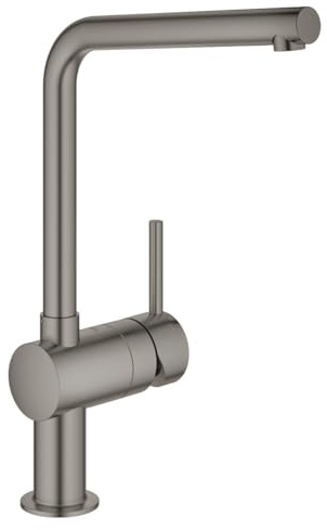 Miscelatore monocomando per lavello Grohe Minta, DN 15, 31375, scarico a L, Colorazione: grafite dura spazzolata