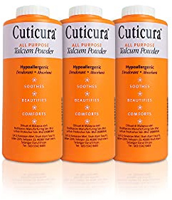 Bodibasixs 3 Packs Cuticura Body Talcum Medicated Powder 3.5oz, Instant Soothing & Calming Effects | Protects Chafing Skin