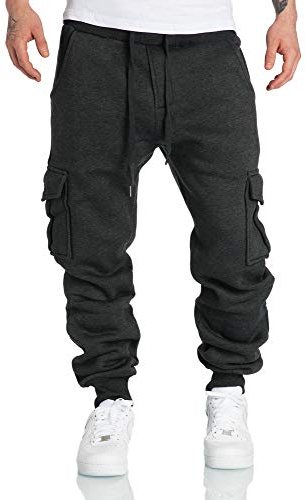REPUBLIX Herren Cargo Sweatpants Sporthose Jogginghose Jogger Trainingshose R6102 Anthrazit M