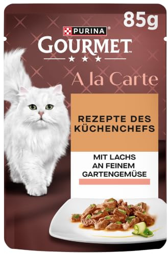GOURMET A la Carte Katzenfutter nass, mit Lachs und Gemüse, 26 x 85g