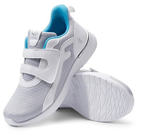 FitVille Zapatillas de Caminar con Velcro Anchos Zapatos Deportes Transpirables para Mujeres Zapatos Deportivos Ligeros para Aliviar el Dolor en Pies 42.5 EU Ancho