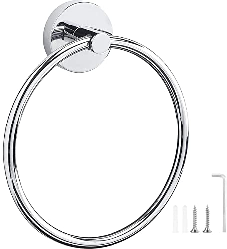Towel Holder, Stainless Steel Bathroom Towel Ring, Wall Mounted Hanging Towel Hanger, Towel Rails for Bathroom & Kitchen Storage (Classic)