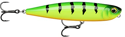 Rapala - Fischereiköder Präzision Xtreme Bleistift Plastikkonstruktion - schwimmender Süßwasserköder - Oberflächenschwimmtiefe - Größe 8,7 cm / 12 g - Made in Estland - Feuer Tiger