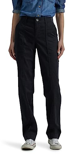 Lee Women's Ultra Lux Comfort with Flex-to-Go Utility Pant, Unionall Black, 8