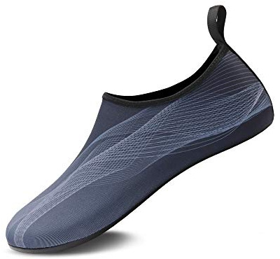 GOODSALEOK Chaussures Aquatiques Homme Chaussette De Piscine Chaussures De Plage Femme Chaussures De Sport Aquatique Surf Natation Plage Courbe Noire 36/37 EU