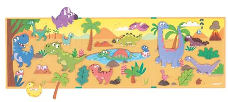 Janod - Magnéti'Stories Dinosaures - Jeu Éducatif Magnétique 30 Aimants - Jouet Enfant en Carton FSC - Développe Imagination et Motricité Fine - Dès 3 Ans, J05450