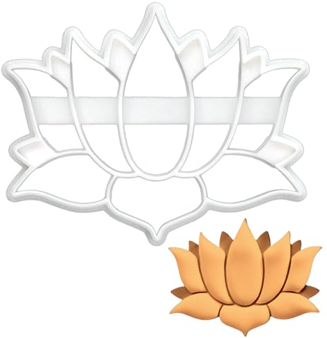 BAKERLOGY Emporte-pièce Fleur de Lotus - Conception détaillée d'emporte-pièces pour la pâtisserie et l'artisanat, adaptée au fondant, à la pâte, à l'argile