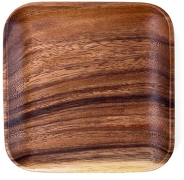 MSCHENZW Wooden Plate, Walnut Wood Plate, Square Wooden Snack Plate, Cake, Dessert, Fruit, Serving Small Sushi Dishes, Plate Set