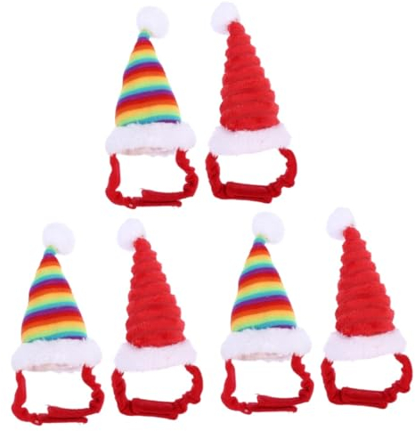 Sosoport 6 STK Hamster-Weihnachtsmütze Lutscherhut Kopfbedeckung für Haustiermützen weihnachtskostüm für Katzen Kleintier Weihnachtskostüm Tiara Hüte Weihnachtskopfschmuck für Haustiere