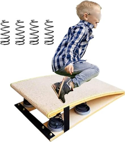Gymnastik-Sprungbrett, Sprungbrett für kleine Turner und Kleinkinder zum Sprungspringen, Verdicktes Sprungbrett für zu Hause mit 4 rutschfesten Federmatten