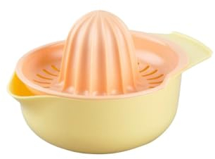 Fackelmann 17041 Manuelle Zitruspresse, Zitronenpresse, Zitruspresse, manueller Entsafter, manuelle Zitronenpresse, Obstpresse, Kunststoff, Gelb, Orange, 14,2 x 10,9 x 9 cm