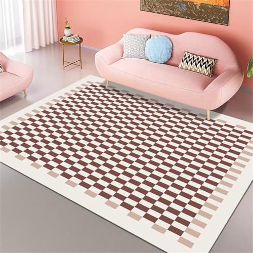 RUGMRZ Kinderteppich Mädchen Flickenteppich Waschbar Wohnzimmerteppich Modern Style Rot Schlafzimmer Teppich Waschbar Teppich Für Schlafzimmer 80X200CM