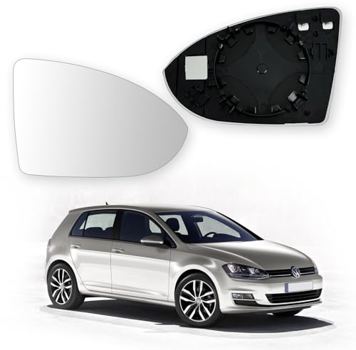 Convitex Golf 7 Spiegelglas Rechts 2012-2021, Beheizbar Spiegel Glas für GOLF 7 5G1 BQ1 BE1 BE2, GOLF 7 Variant Ersatzspiegelglas, BA5 BV5 Konvex Rückspiegelglas GTD GTI TSI TDI | Beifahrerseite