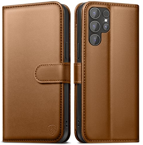 EASDNB Handyhülle für Samsung Galaxy S24 Ultra Hülle Wallet Premium Leder Klappbar für Samsung S24 Ultra 5G Flip Case Magnet Kartenfach Standfunktion Tasche Schutzhülle für Galaxy S24 Ultra,Braun