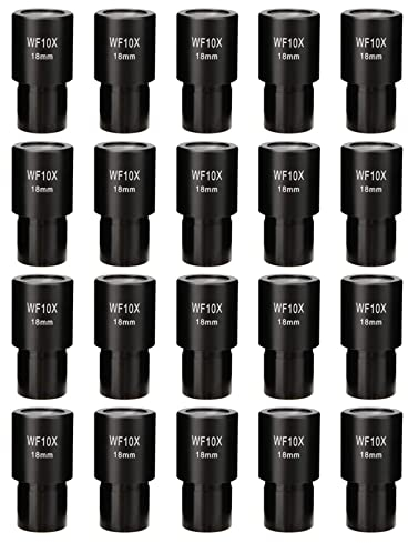Lckiioy 20Stück 10X Mikroskop Okular Weit Optische Linsen Adapter Feld 18mm Professionelle Okular Linse Standard
