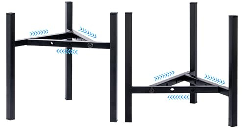 MUAEEOK Adjustable Metal Plant Stand Indoor, Modern Plant Stand, Heavy Duty Stable Plant Pot Flower Holder Indoor Outdoor Corner Decoration, Fit 8 9 10 11 12 inch Pots (Black,2 Pack)