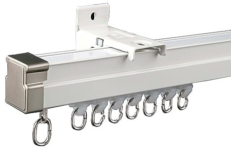 Flexible Vorhangschiene, biegbar, weiß, 6 m, für schwere Vorhänge, Raumteiler-Schienen für Privatsphäre in der Dusche (weiß)