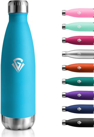 Borraccia Termica 500ml, Doppia Parete Isolata, Bottiglia Termica Senza BPA, Borraccia Acciaio Inox, Bottiglia Antigoccia, Borraccia Termica Riutilizzabile per Bambini, Ragazzi, Palestra, Viaggio
