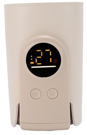 MENDUNER Tragbarer Flaschenwärmer für Reisen, Wiederaufladbar über, 1-Minuten-Schnellheizung, 6-Temp-Steuerung, LCD-Display, Nachtlicht, für Babymilch und -nahrung (10000 mAh)