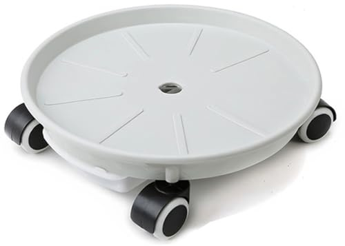 Panier rond robuste pour plantes avec roulettes verrouillables – Support roulant de 22,9 cm avec plateau de drainage pour une utilisation en intérieur et en extérieur – Plateau soucoupe pour plantes