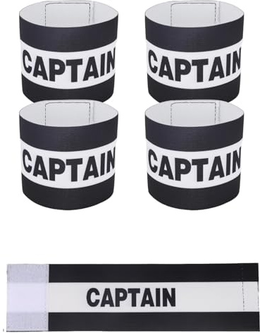Maslasee 4PCS Captains Armband Kids,Set Adjustable Elastic Arm Bands Youth Adults Kids Captain Armband Football Soccer Rugby Basketball Sports Teams Training Matches
