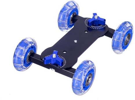 NiuLumea Carrello scorrevole da tavolo per fotocamera, con ruote girevoli, capacità di carico di 10 kg, struttura in alluminio per fotocamere DSLR e videocamere, filettatura a vite da 35,5 cm, colore