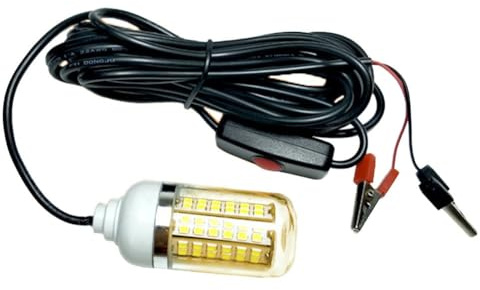 SageFurned Luce per pesca subacquea, 108 LED, 2835 SMD, IP68, impermeabile, 12 V-24 V, ampia tensione per pesca notturna, esca e illuminazione esterna, 30 x 80 mm (confezione da 1)