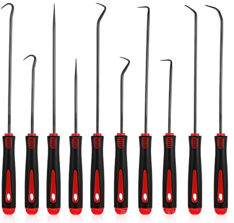 10 PCS Hook and Pick Set, 24 cm/16,5 cm Automotive Picks Tools Lock Picking Kit for Auto O-Ring Oil Seal Precision Puller Remover Tool