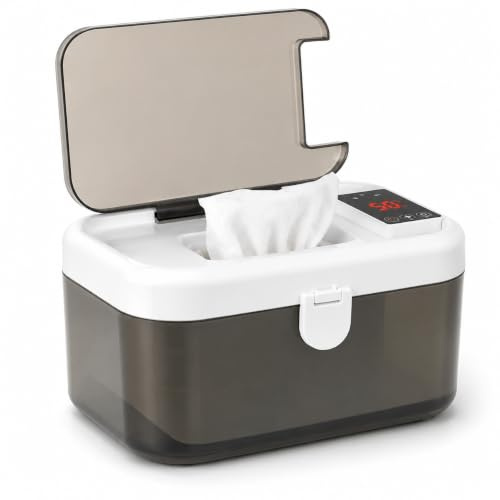 Baby Wipe Warmer, Portable USB Wipes Dispenser with 5 Temperature Modes Wipe Warmer Including Night Light | Large Capacity Wet Wipe Dispenser with Fast Heating