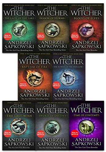 Andrzej Sapkowski Witcher Series Collection 8 Books Set (Last Wish, Sword of Destiny, Blood of Elves, Time of Contempt, Baptism of Fire, Tower of the Swallow, Lady of the Lake, Seasons of Storms)