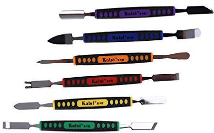 ULTECHNOVO 6 in 1 Brecheisen Edelstahl Öffner Demontage Stange Reparatur Werkzeug Schlüsselanhänger Schaber für Telefon Tablet Laptop Smart Watch