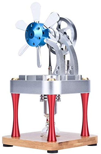 Sunnytech Hot Air Stirling Engine Motor Model Science Physics Toy Home Office Desk Decor Kit M16-CF