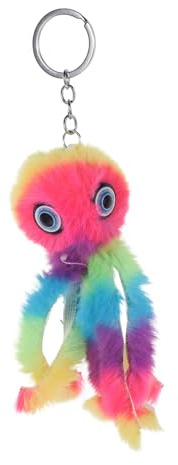 PHENOFICE Oktopus Plüsch Schlüsselanhänger Aus Weichem Plüsch Mit Metallkette Leichter Tasche Und Rucksackanhänger Für Kinder Und Freunde