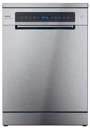 Candy Rapido' Lavastoviglie a Libera Installazione 60 cm, 16 Coperti, 10 Programmi, Partenza Ritardata fino a 24h, Wash&Dry 35', Motore Inverter, Classe B, AxLxP 85x59,7x59,8 cm, Inox - CF 6B4S1PX