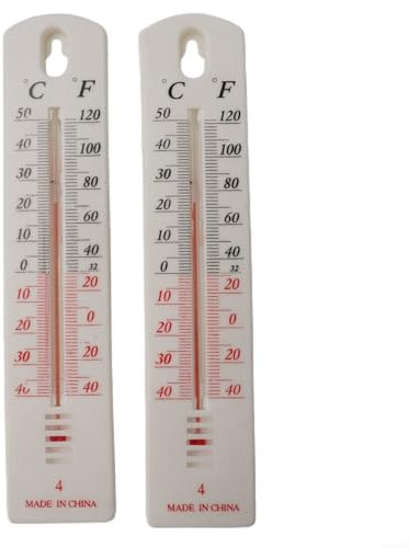 Jonikuper Lot de 2 thermomètres muraux d'intérieur et d'extérieur pour jardin, maison, bureau, entrepôt, serre