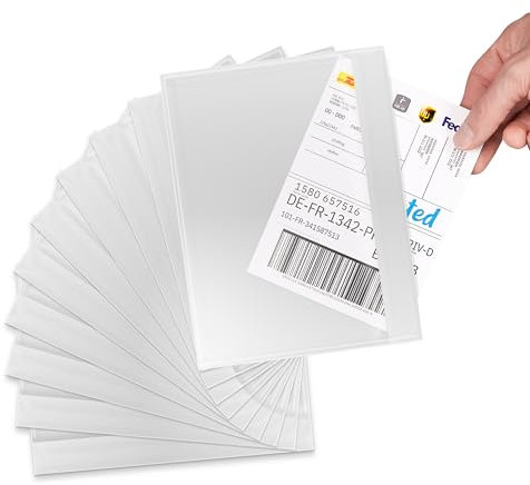 RAGO® Lieferscheintaschen selbstklebend 25 Stück DIN C6 für A6 I Transparente Versandtaschen für Lieferscheine und Rechnungen I Dokumenttaschen mit Haftkleber I Begleitpapiertaschen – 25 Stück