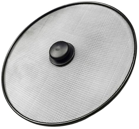 HEALEEP Protezione Anti-schizzi Di Grasso in Acciaio 25 Cm, Schermo Anti-schizzi in Rete Resistente Manico, Paraspruzzi Per Padelle e Cucine Domestiche e Professionali