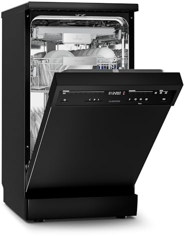 Klarstein Velaire Lave Vaisselle 45cm Pose Libre - 10 Couverts, 9 Programmes, Silencieux 42 dB, Classe B, AquaStop, Sécurité Enfants, Lave-Vaisselle Compact Moderne