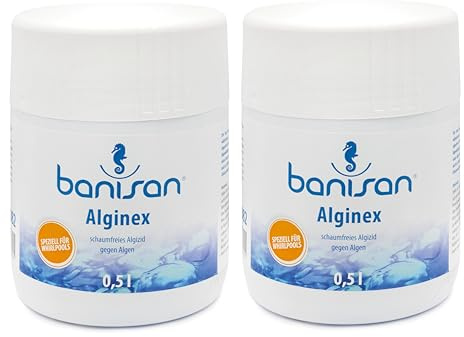 Banisan Alginex Algenschutzmittel 2x 500 ml, Spezialprodukt für Whirlpools, Algenvorbeugung & -bekämpfung, sehr ergiebig