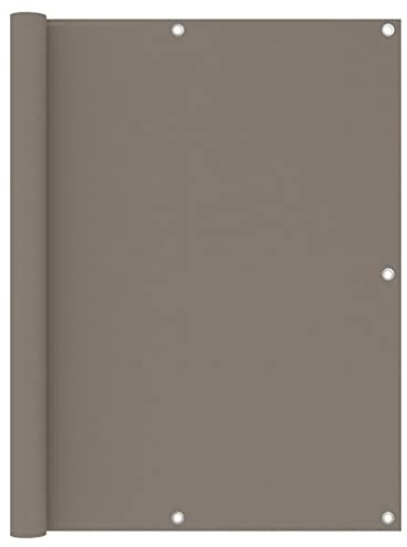 Balkon-Sichtschutz Taupe 120x500 cm, Oxford-Gewebe PU-beschichtet, wetterfestes Schattentuch für Privatsphäre im Außenbereich, mit UV- & Windschutz an Balkon & Terrasse, einfache Befestigung