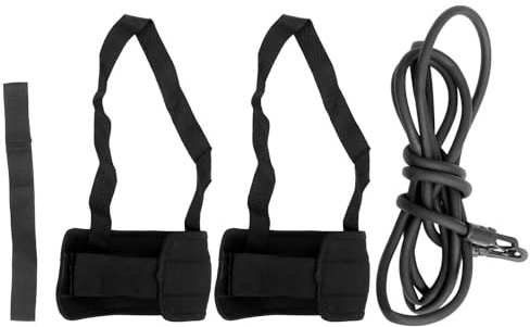 Veemoon Sangle de Cheville Ajustable pour Entraînement Natation Ceinture de Résistance, Corde Élastique Noire 6x10x3 Cm, Équipement Portable pour Piscine et Fitness, Accessoire Natation