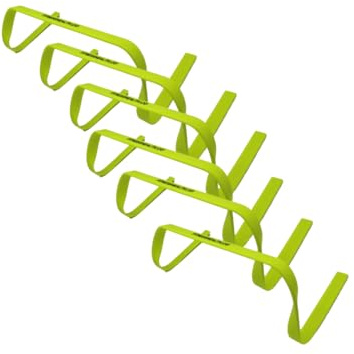 Fitness Health Vallas de entrenamiento de velocidad/agilidad de 6 pulgadas, obstáculos de entrenamiento de fútbol, equipo de entrenamiento de velocidad para fútbol, equipo deportivo de entrenamiento (negro y neón, juego de 6)