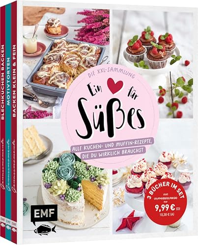 Ein Herz für Süßes: 3 Bücher im Bundle: Alle Kuchen- Muffins- und Torten-Rezepte, die du wirklich brauchst