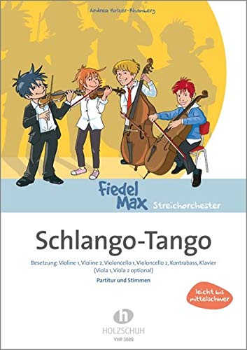 Schlango-Tango: Besetzung: Violine 1, Violine 2, Violoncello 1, Violoncello 2, Kontrabass, Klavier (Viola 1, Viola 2 optional)