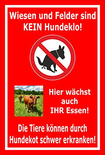 Melis-Folienwerkstatt Aufkleber Wiesen Felder kein Hundeklo - 30x20cm – 20 VAR S00187-033-D