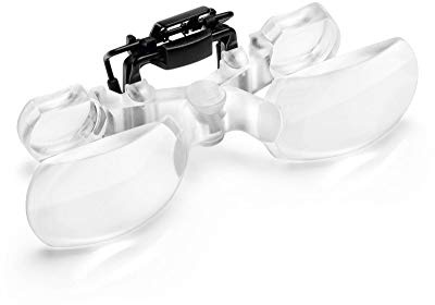 Eschenbach Optik Lupenbrille maxTV Clip, Vergrößerung 2X, 162421, Weiß