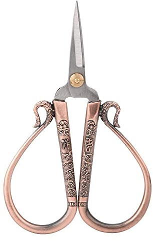 Stickschere Kreuzstichschere Edelstahl Vintage DIY Stickerei Nähen Kunsthandwerk für Handarbeiten (Rotbronze)