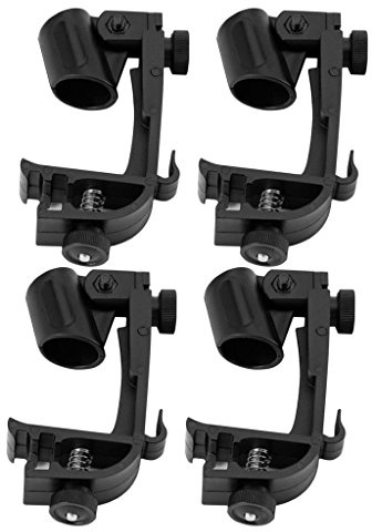 4 Stü Universal Drum Set Mikrofon Clip Clamp Rim Mount Mikrofonhalter Ständer Stoßfest Einstellbar Schwarz