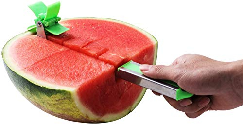 Bahob® Watermelon Slicer Cutter,Melon Corer Windmill Watermelon Cutter Watermelon Knife, Perfect for Cutt Premium Stainless Steel Slicer Tongs